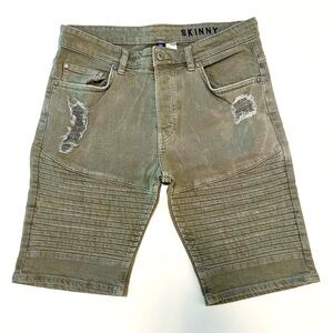 Men’s | Divided by H&M | Skinny Moto Denim Shorts | Gray | 30